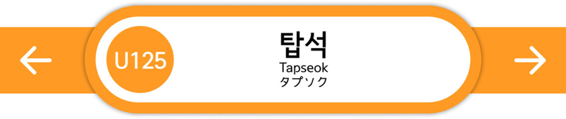 Fototapeta premium Illustration of Korean subway station names written in Korean, English and Japanese