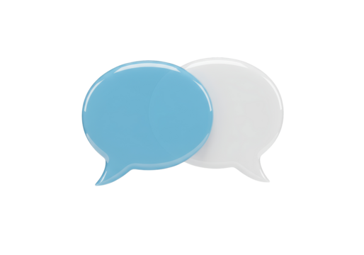 Isolated dialogue balloons overlapping to represent communication, messages, speech, and feedback