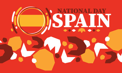 Spain National Day. Spanish flag. National happy holiday, celebrated annual in October 12. Hispanic heritage. Poster, card, banner and background. Vector illustration