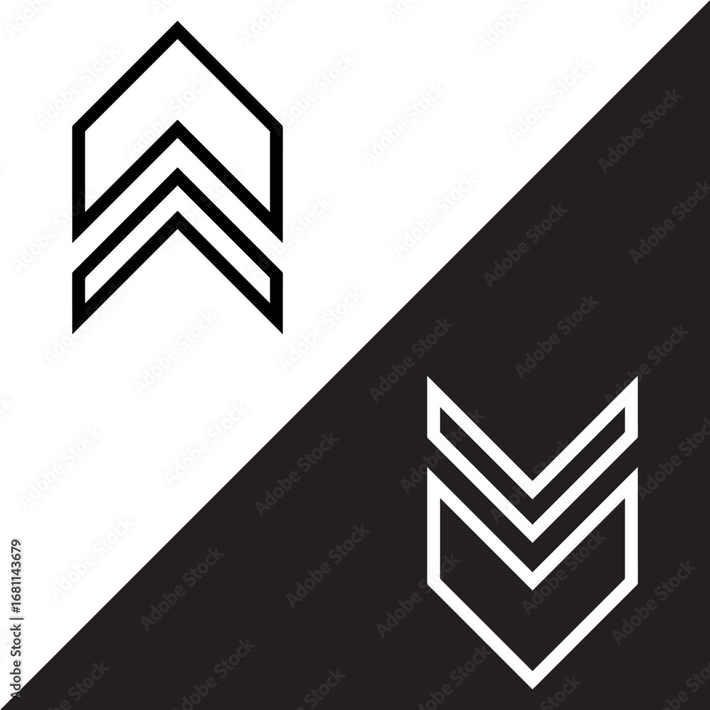 Poster up down arrow icon vector. scroll up down icon sign symbol in trendy flat style. move up down vector