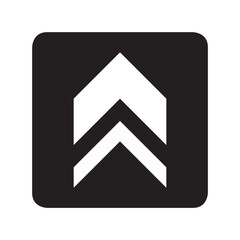 Up arrow icon vector. Scroll up logo design. Move up vector icon illustration in square isolated on white background