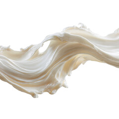 Creamy white substance in flowing motion against black background