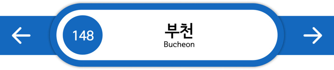 Fototapeta premium Illustration of Korean subway station names written in Korean and English