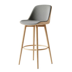 Modern bar stool isolated on transparent background