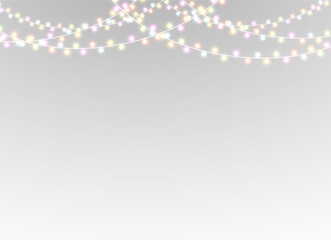 Card Collection Colourful Colours Decor – PNG Christmas Garland with Festive Glow, Holiday Ribbon and Bright Celebration