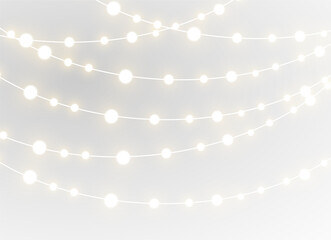 Happy Illuminated Isolated Lamp Merry – PNG Garland Vector with Christmas Glow, Bright Ribbon and Festive Holiday Background