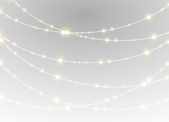 Festive Glow Glowing Graphic Green Greeting – PNG Garland Decoration with Christmas Lights, Bright Party and Seasonal Style
