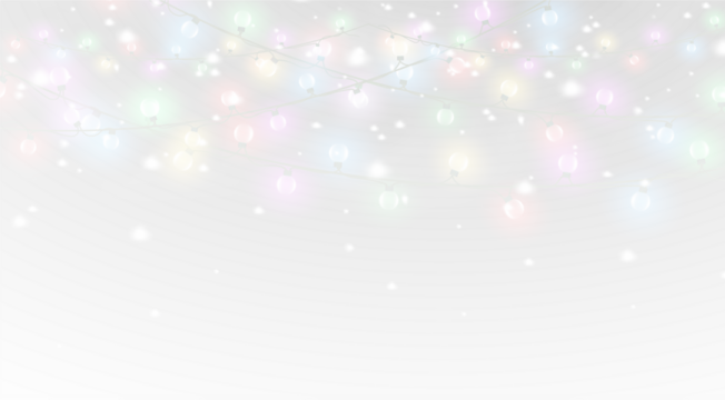 Isolated Illustration Lamp Light Merry – PNG Christmas Garland with Festive Glow, Bright Ribbon and Holiday Decoration