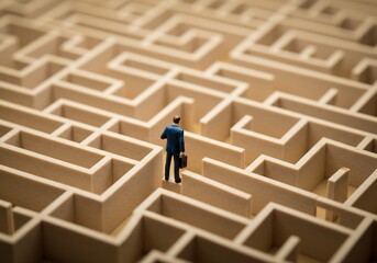 迷路に立つビジネスマンの悩みと選択