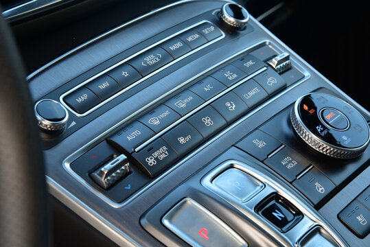 Fototapeta Control panel in car interior