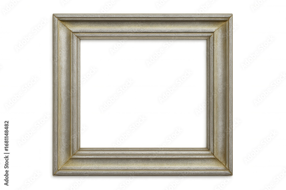 Poster golden vintage frame isolated on transparent background, creating a customizable template for displa
