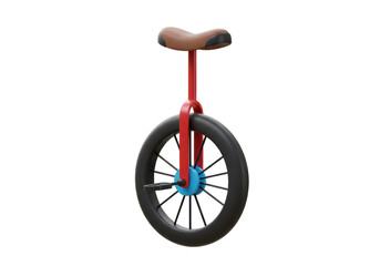 Isolated unicycle single-wheeled cycle with saddle and pedals for balancing tricks act hobby © PICSPRO