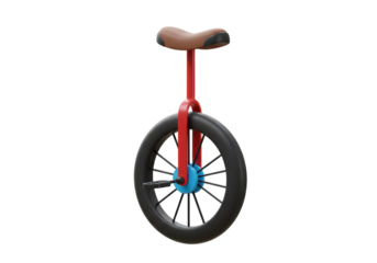 Isolated unicycle single-wheeled cycle with saddle and pedals for balancing tricks act hobby