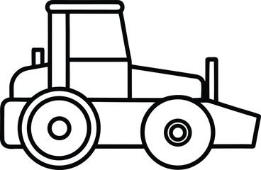 vector road roller machine  clean flat design  whi.eps