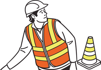 vector safety vest in bold minimal style  white ba.eps