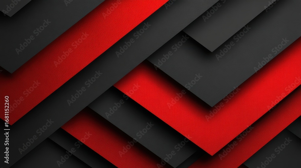 Aufkleber abstract geometric design with red and black layers diagonal modern graphic style background