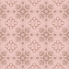 Fototapeta premium pattern wallpaper seamless vector design pink brown color