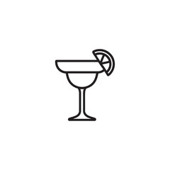 Outline Vector of a Cocktail Glass