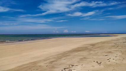 A peaceful walk along Bainema Beach offers stunning blue views of the Atlantic surrounding Boipeba Island, Bahia.
