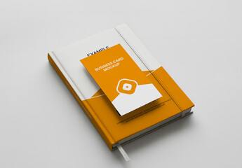 Dairy With Business Card Mockup Top View