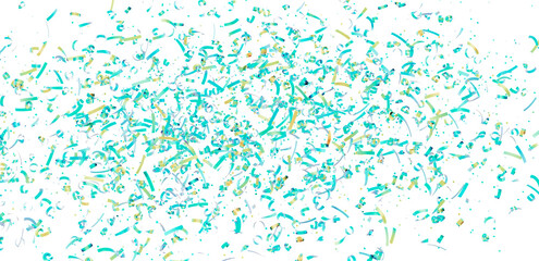 Colorful confetti falling on white background. Ideal for party invitations, celebrations, and...