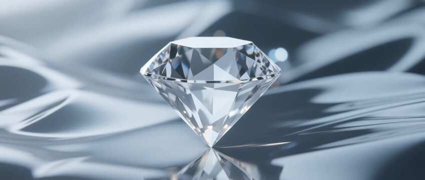 Elegant, brilliant diamonds and precious jewels are isolated on white, black, and glass backgrounds, reflecting luxury and wealth