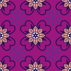 Vibrant Floral Medallion Seamless Pattern