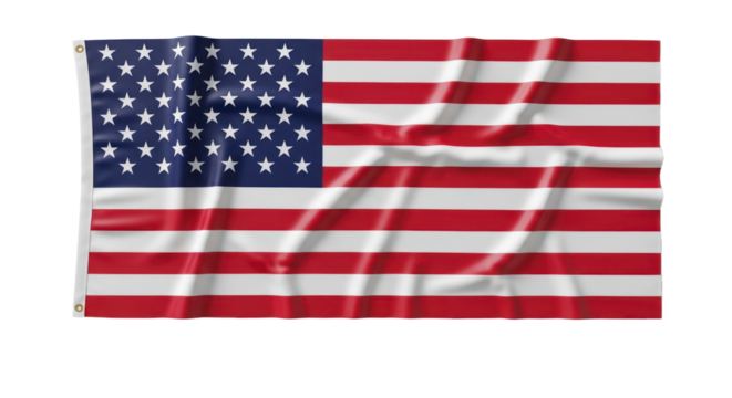 Waving American Flag Graphic Design on Isolated Background, Symbolizing Patriotism, Freedom, and National Pride for USA Holidays. isolated on transparent background, png background. No Background PNG