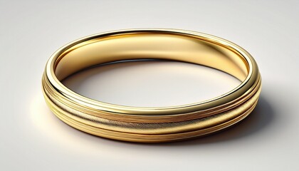 elegant gold band ring with smooth finish on white background
