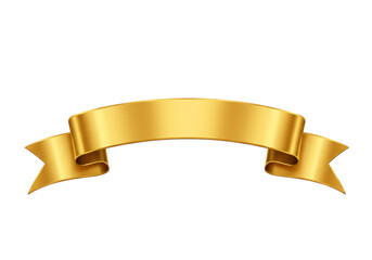 Golden Ribbon Banner: Elegant Design Element for Awards, Celebrations, and Promotions isolated on transparent background