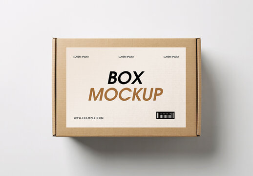 Perspective Cardboard Box Mockup