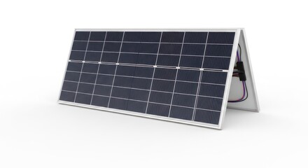 An angled view captures a cutting-edge solar panel, a symbol of sustainable energy. Its sleek, geometric design and dark panels absorb light, representing clean energy.