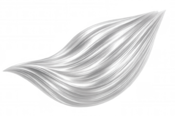Dynamic flow of white hair lock with transparent background, perfect for beauty and hair care visuals