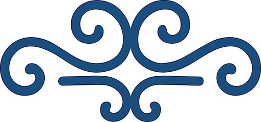 Elegant Ornamental Decorative Swirl Divider with Classic Style and Navy Color