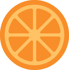 Fototapeta premium Simple Flat Style Half Cut Orange Fruit Slice Graphic Illustration