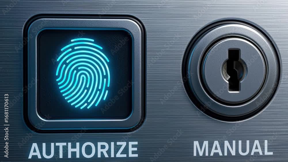 Aufkleber fingerprint scanner biometric security digital key lock access control technology interface system e