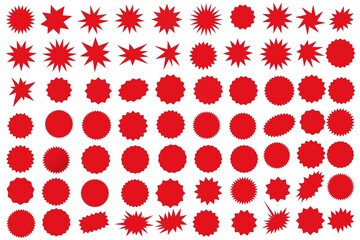 set red sale discount,special price, shopping campaign, heading title, sticker stamp spikes, speech bubble, frame pop stylish surprise, price sticker, sale sticker, tag, labels on white background.
