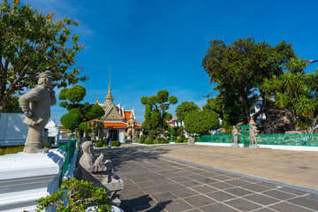 Statues of Giants in gate of temple demon guardians at Wat Arun