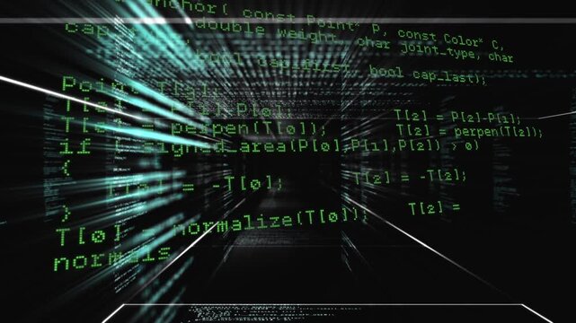 Unique digital loop video of computer programming scripts
