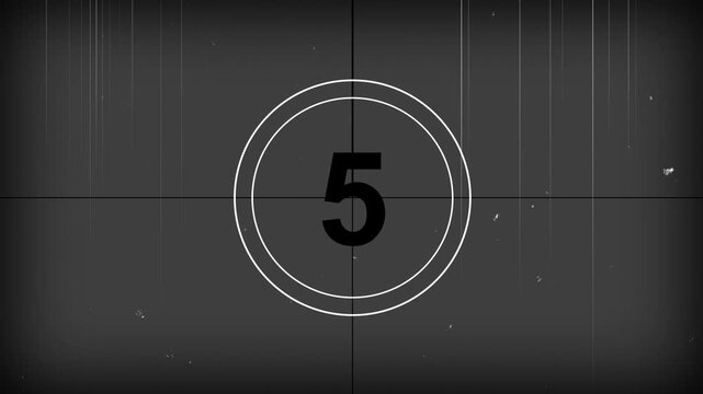10 seconds realistic vintage old movie countdown intro animation - sepia toned with film shake and dust and scratches. Countdown movie from 10 to 0 number