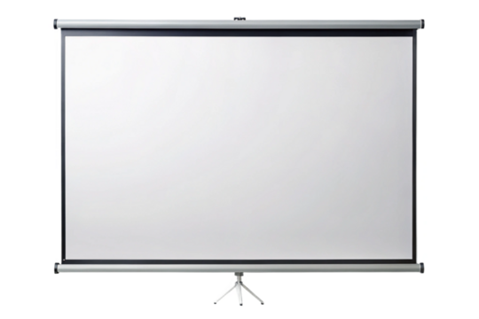 Portable projection screen isolated for presentations and media display transparent background