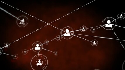 Animated 3d illustration of human icons representing global futuristic networking - Powered by Adobe