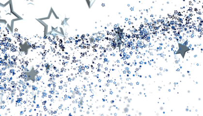Festive background with blue and silver stars. Perfect for holidays, celebrations, and magical themes.