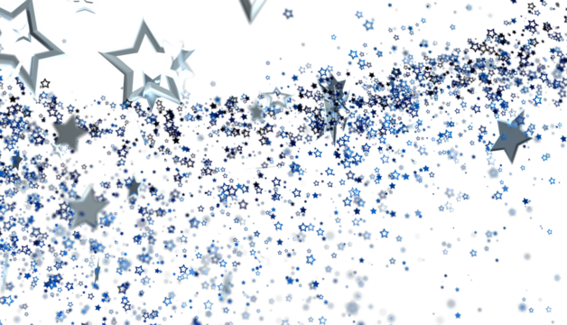 Festive background with blue and silver stars. Perfect for holidays, celebrations, and magical themes.