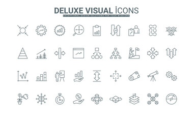 Tools to maximize and minimize, resize and expand, control size and direction thin black outline symbols vector illustration. Arrows for presentation of growth and scaling line icons set.