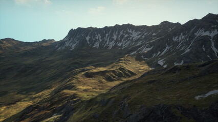 Fototapeta premium A Majestic View of Mountain Ranges from the Summit of a Hill