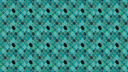 Seamless mermaid scale pattern teal and turquoise background for textile design and wallpaper © Decent Discoveries