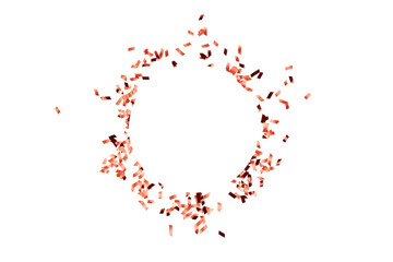 round christmas confetti frame isolated on white or transparent png