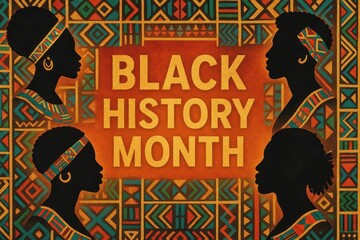 Obraz premium African American Cultural Heritage Month Celebration With Traditional Kente Patterns