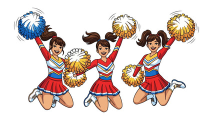 Energetic Cheerleaders Display Cheer: Dynamic cheerleaders elevate the ambiance, presenting an animated showcase of vivacity, rhythm, and collective euphoria.